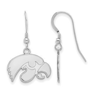 Sterling Silver University of Iowa Small Mascot Dangle Earrings